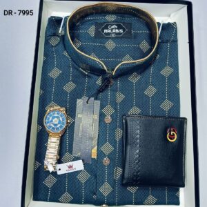 Buy Cotton Panjabi + Premium Watch + Wallet - Exclusive Combo Pack