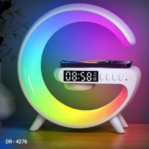 Smart Table Lamp with Wireless Charger, App Control, RGB Light, Clock, Alarm, Mini Bluetooth Speaker – G63